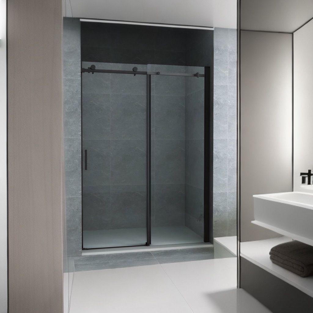 Nischendusche 1400×2000 mm | Duschtür | Bad Schiebetür | Dusche Klarglas 8mm | Schwarz Matt 140×200 cm – Bild 4