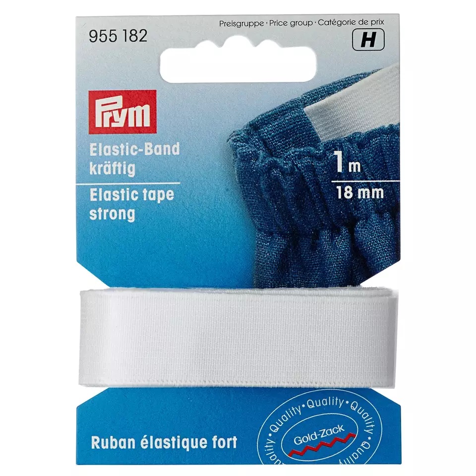 955182 Elastic-Band, kräftig, 18mm, weiß, 1m – Bild 2