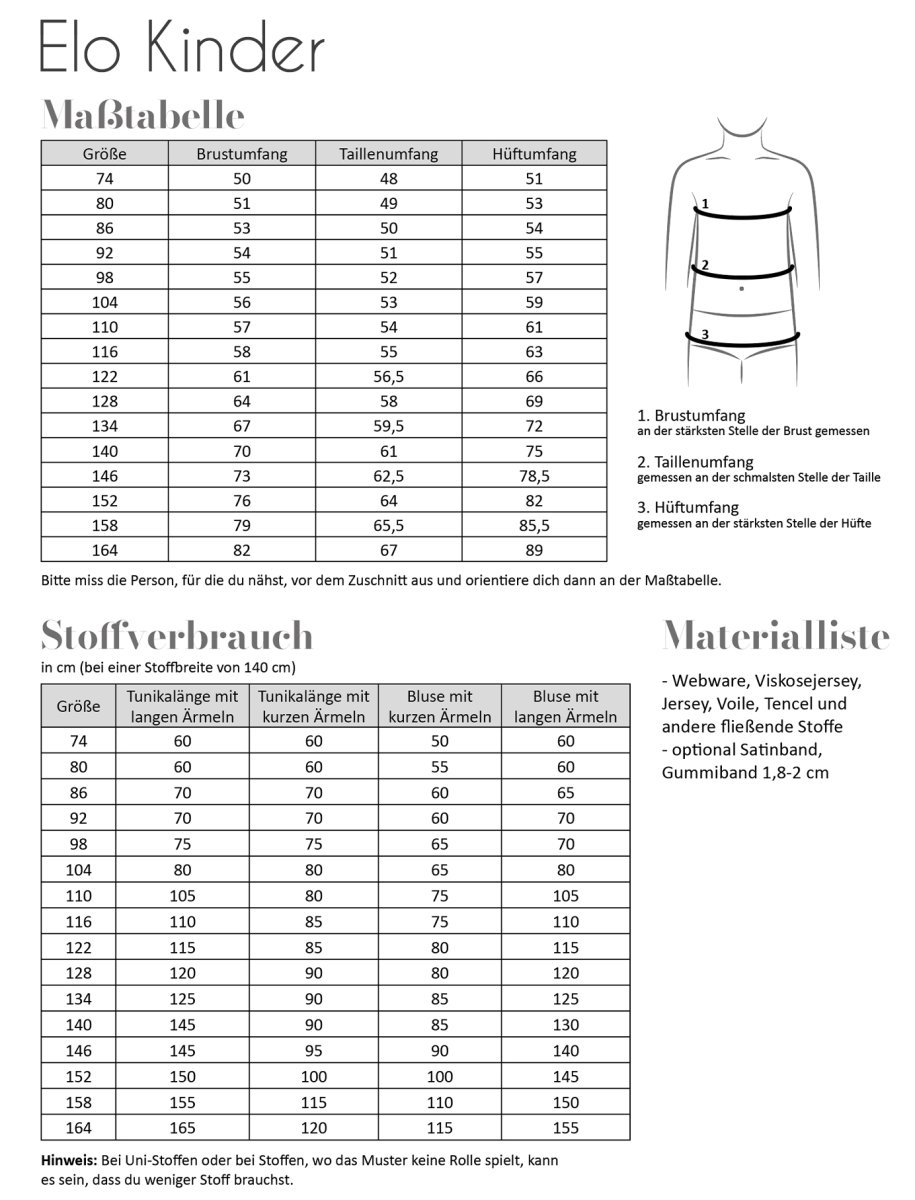 Papierschnittmuster Bluse Elo Kinder – Bild 3