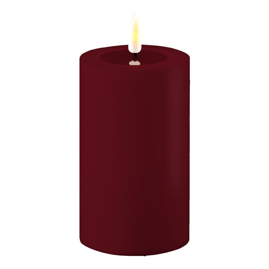 Outdoor Stumpenkerze LED bordeaux 7,5 x 12,5cm
