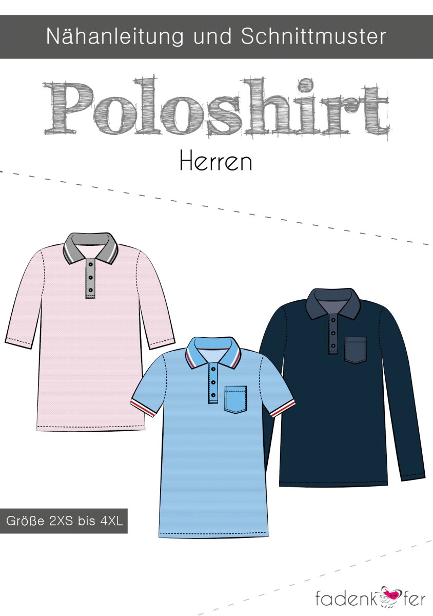 Papierschnittmuster Poloshirt Herren – Bild 2
